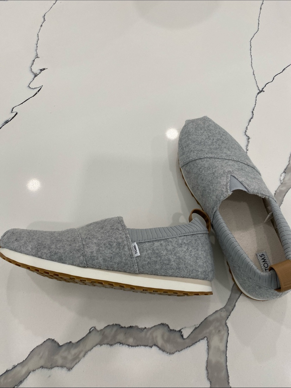TOMS womens Light Grey Slip-On Casual Loafers